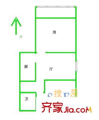 金杨七街坊2室 户型图