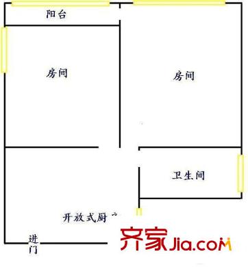 金杨七街坊 2室 户型图