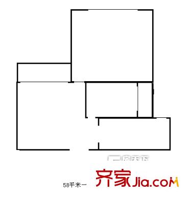 浦江世博家园四街坊户型图58平米一房 1室1厅1卫1厨