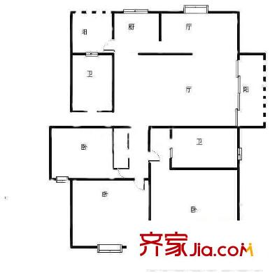 兴东名苑 3室 户型图