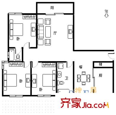 好日子大家园D区3室2厅2卫1厨