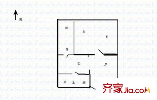 陆家嘴国际华城户型图户型图 1室1厅1卫1厨