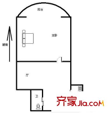 陆家嘴国际华城户型图户型图 1室1厅1卫1厨