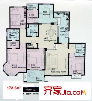 风度国际户型图户型图 4室2厅3卫1厨