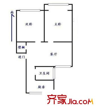 香山新村 2室 户型图