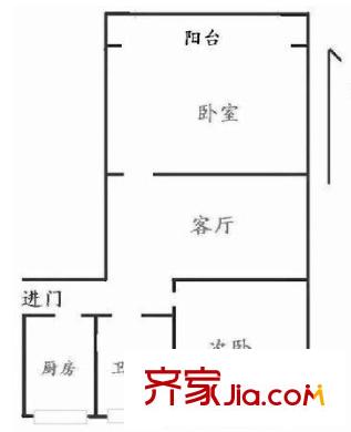 香山新村 2室 户型图