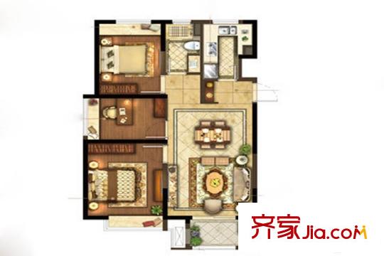 象屿大宁悦府B1户型图 3室2厅1卫1厨