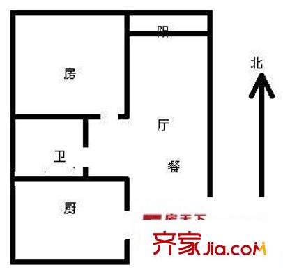 中虹家园户型图户型图 1室2厅1卫1厨