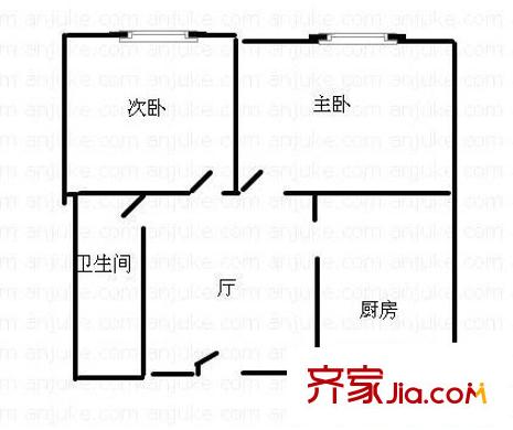 荣丰花园户型图户型图 2室1厅1卫1厨