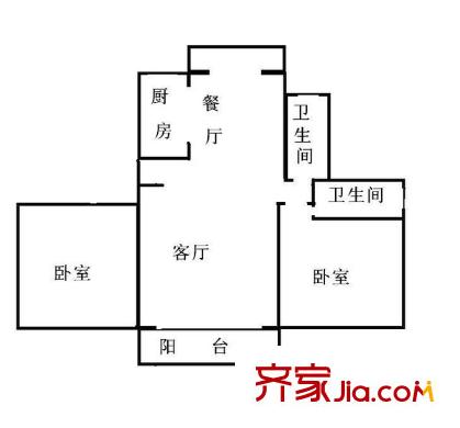 东方城市花园 0室 户型图