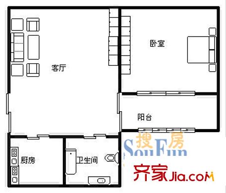 高安路100弄小区户型图高安路100弄 一室 户型图 1室1厅1卫1厨