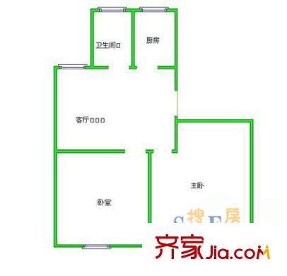 华高二村户型图211 户型图 2室1厅1卫1厨