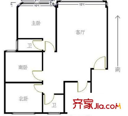 仁德路67弄10支弄小区户型图 户型图 3室1厅1卫1厨