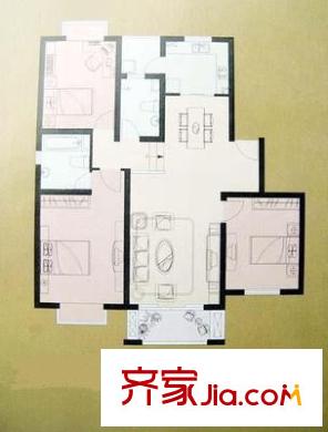 新都名园 3室 户型图