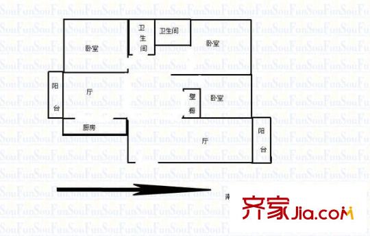 金钻苑户型图 户型图 3室2厅2卫1厨