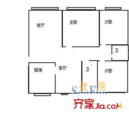 浦江世博家园五街坊户型图上海 世博家园五街坊 户型图 3室2厅2卫1厨