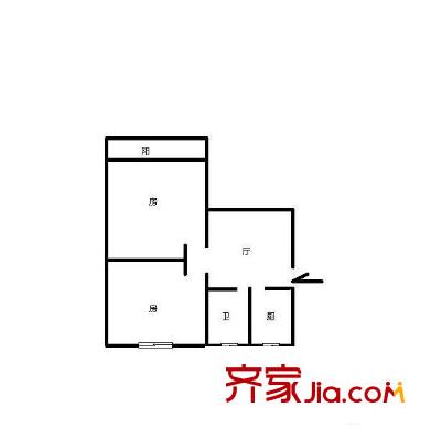 潍坊三村 2室 户型图