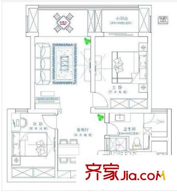 华沁家园户型图 户型图 2室2厅1卫1厨