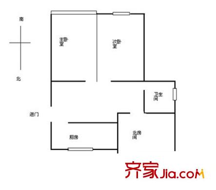 华滨家园一期 2室 户型图