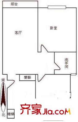 新时代花园 1室 户型图