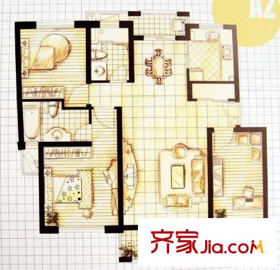 名都新城 4室 户型图