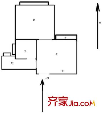 浦发绿城 1室 户型图