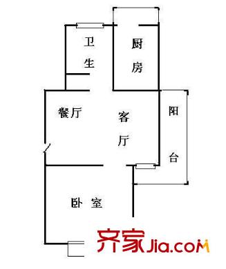 浦发绿城 1室 户型图