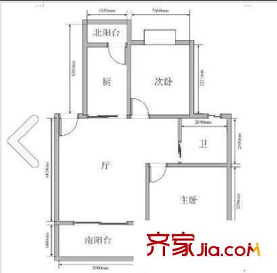浦发绿城 2室 户型图