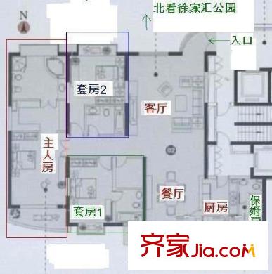 兆丰帝景苑 4室 户型图
