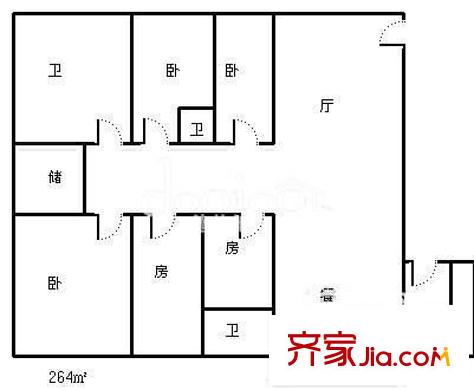 兆丰帝景苑 4室 户型图
