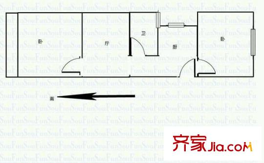 兆丰帝景苑 1室 户型图