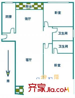 虹华苑 2室 户型图