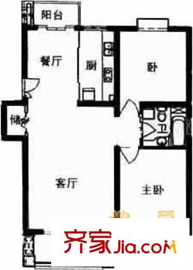 三湘世纪花城 2室 户型图