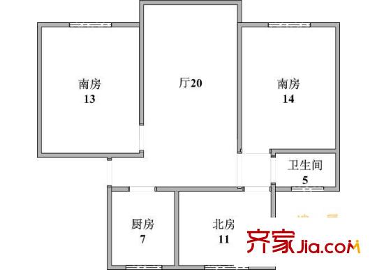 繁盛苑 3室 户型图