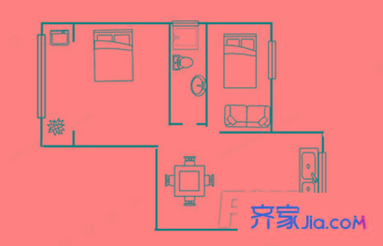 科苑新村 2室 户型图