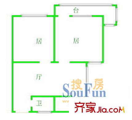 科苑新村 2室 户型图