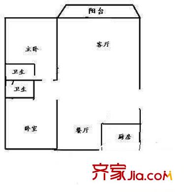 永新城 2室 户型图