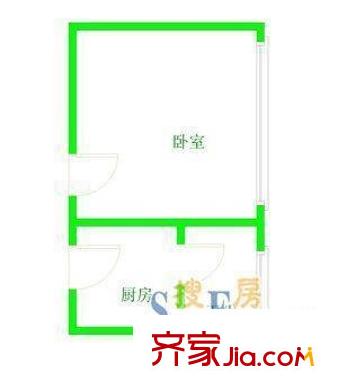 百第宜山大楼 1室 户型图