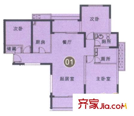 嘉和花苑 3室 户型图