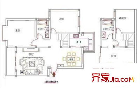古北首席 4室 户型图