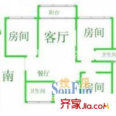 上南花苑东苑户型图上海 上南花苑二期 户型图 3室2厅2卫1厨