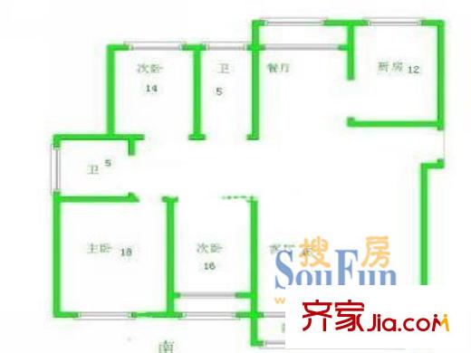 上南花苑东苑户型图上海 上南花苑二期 户型图 3室2厅2卫1厨