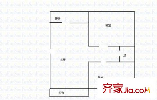 东城时代华庭 2室 户型图