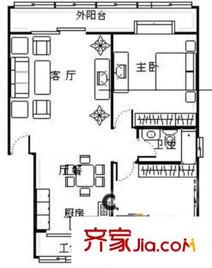 永久城市花园 2室 户型图