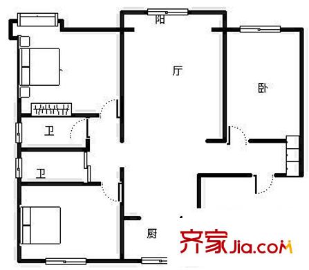 永久城市花园 3室 户型图