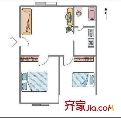 清馨苑户型图户型图 2室2厅1卫1厨