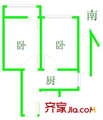 江苏路186弄小区户型图上海 江苏路186弄 户型图 2室1卫1厨