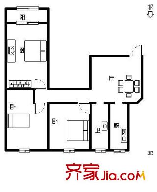 東一小區(qū)戶(hù)型圖戶(hù)型圖 3室1廳1衛(wèi)1廚