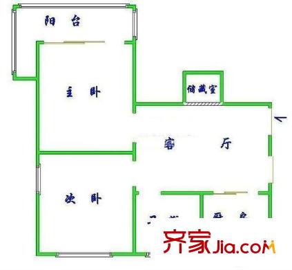 東一小區(qū) 2室 戶型圖