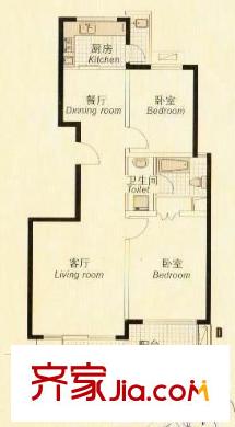 東方匯景苑 2室 戶型圖